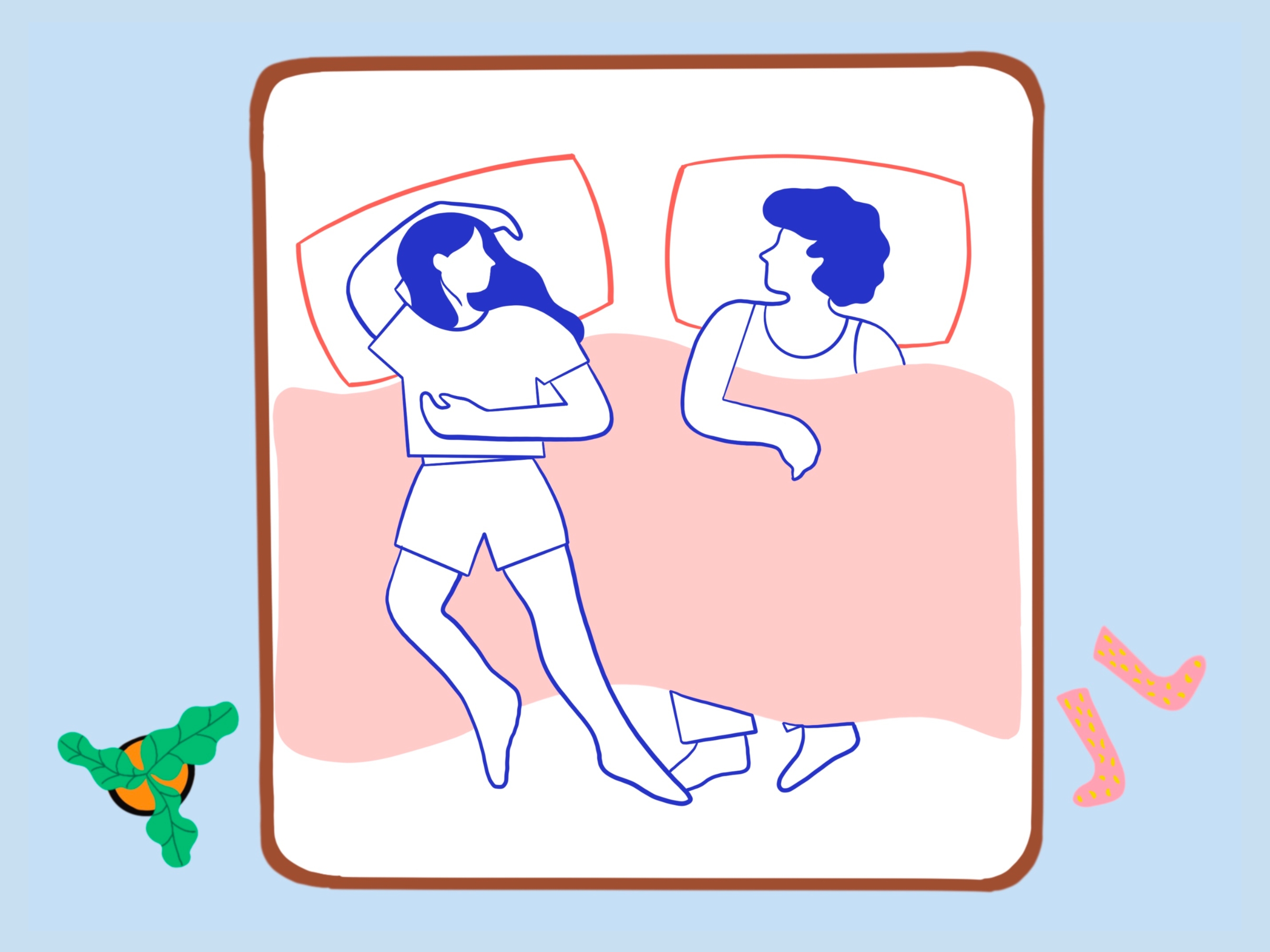 Illustration Of Couple Sleeping Positions