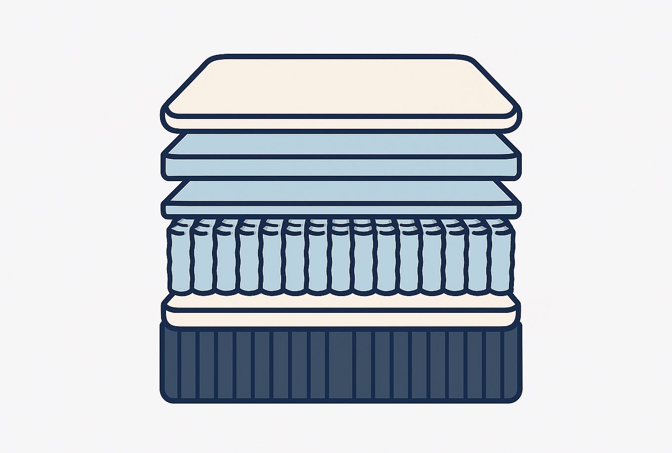 a simple illustration of different mattress layers